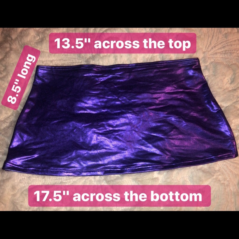 Shiny Metallic Purple Mini Skirt 💕